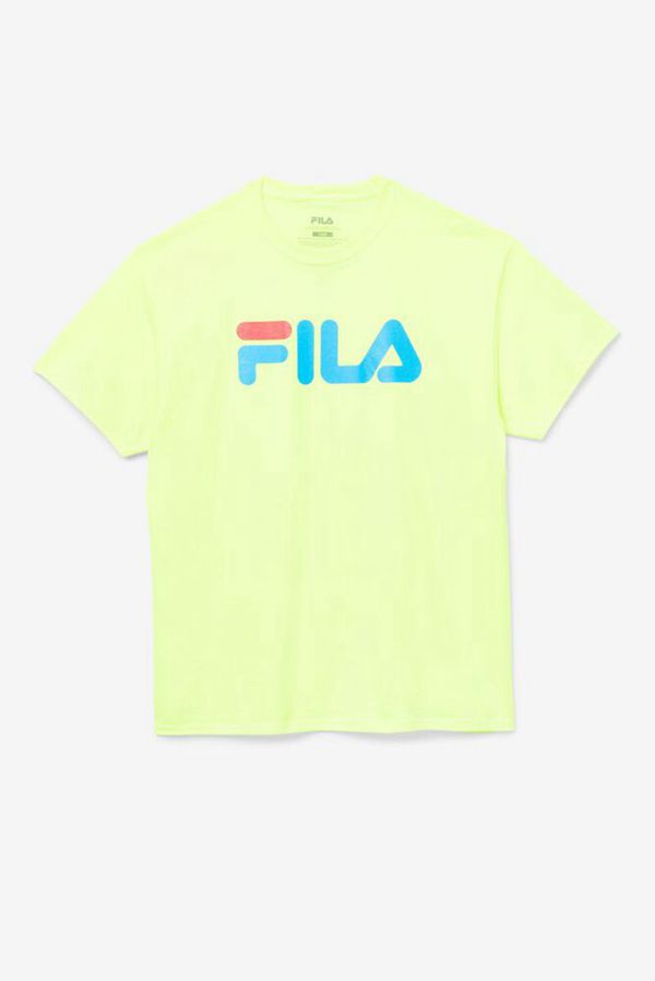 Camisetas Fila Hombre Amarillo / Azules / Rojas - Short Sleeve Logo - España 389126NWR